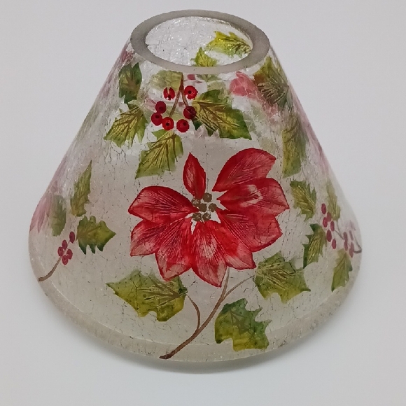 Yankee Candle Pointsetta Glass Candle Topper - Picture 1 of 5
